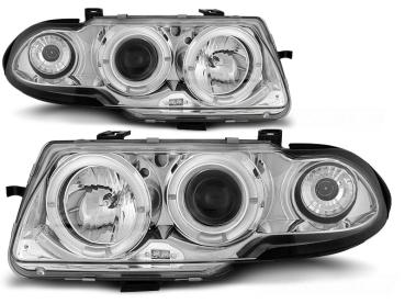 Scheinwerfer Angel Eyes für Opel Astra F Bj. 94-98 Chrom